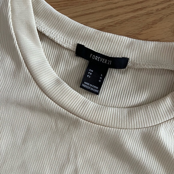 Forever 21 Cream Ribbed Top - Picture 2 of 5